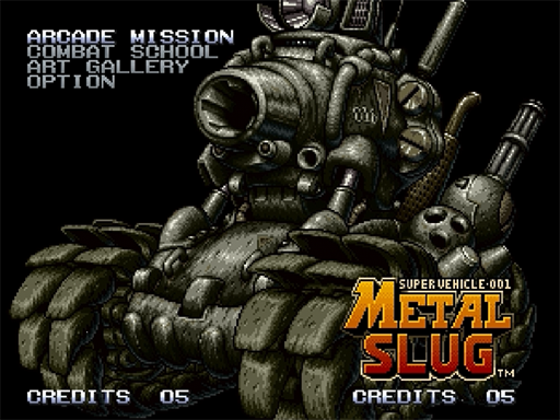 Metal Slug title screen for Sega Saturn